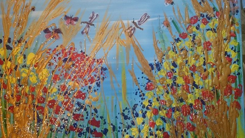 abstract flowers (original painting for sale)