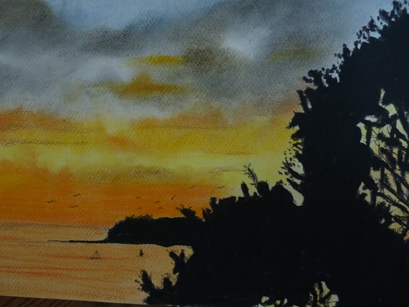 trees in silhouette (original painting for sale)